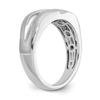 Čvrsti 14K bijeli zlatni laboratorij uzgojen dijamantski mat brušeni završnica Muški vjenčani prsten