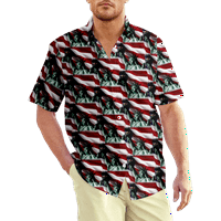 4. jula muške havajske majice USA Nacionalna zastava majica Tee grafički otisak majica ovratnik 3D ispis