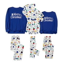 Juebong Family Božićni pidžami za odrasle Dječje Xmas Božićno podudaranje noćne odjeće PJS Lounge Nosite dječji pismi Plaid Print Top bluza + hlače Porodična odjeća pidžama