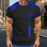 Hanas majice za muškarce-patriotsku zastavu Raglan kratki rukav Okrugli vrat Nezavisni dan Ispis Ležerne košulje
