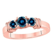 Aonejewelry 1. ct. TTW kameni plavi dijamantni prsten za enand u 14k ružičastog zlata