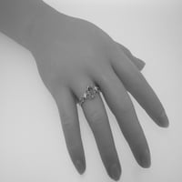 Britanska napravljena 18k ružičarski zlatni prirodni ružičasti turmalin i dijamantni ženski zaručni prsten - Opcije veličine - Veličina 9,75