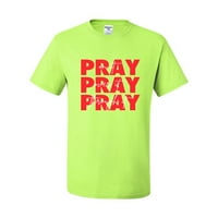 Divlji Bobby, moli se na tome moliti se, moli se kroz njega inspirativni kršćanski muškarci grafički tee, sigurnosni zeleni, mali
