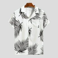 Muške haljine majice muško ljetno casual print plus majica s kratkim rukavima okrenite košulju na ovratniku