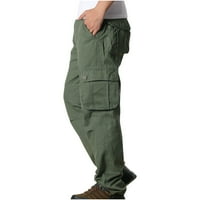 Sawvnm Muške teretne hlače Modni ležerni vitki multi džepne ravne hlače na otvorenom napadačke hlače Sportske hlače vruće prodaje zelene s