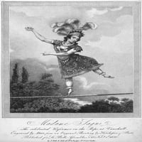 Acrobaci: madam saqui. NISTE SLAVIRANI PERFORMER NA THIGHROPE u Vauxhaulu u Engleskoj. Graviranje slabine, 1820. godine, nakon slike