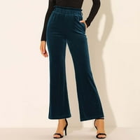Patlollav Clearence ženske čvrste boje Elastične joge hlače s džepovima i pojasevima