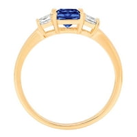 1.11CT Princess rez plavi simulirani tanzanit 18k žuti zlatni godišnjički angažman kamena prstena veličine 7