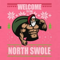 Divlji Bobby Funny Santa Gym Dizaling Dobrodošli na sjever Swol swol ružno božićne ženske trkačke rezervoar, vruće ružičaste, velike