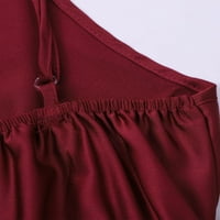 SNGXGN Women Ljeto Maxi haljina Casaul špagete kaiševi na čvrstim V-izrezom Cami haljine s dva džepasever