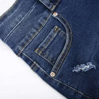 Ženska hlače za čišćenje prodaje Ženske tatteredne traperice kratki dvostruki gumb visokog struka Udobno