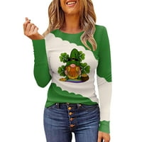 Iopqo T majice za žene Žene tanko pulover Čvrsto labavi vrhovi Ležerni džemper Ženska modna udobna dukseva Dugi rukavi Bluze Ženske majice Žene