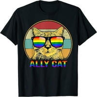 Ally Cat lgbt gay dugina zastava za zastavu Funny Cat Lover majica