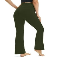 Capreze Women Workout Pant pantne noge joga hlače visoke struke Sportske pantalone za obične dno Jednobojne tajice zeleno xl