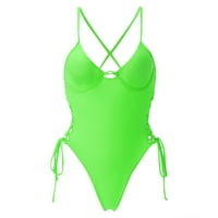 Booker Tankini kupaći kostimi za žene Podesive čipke Sputanje punog boja
