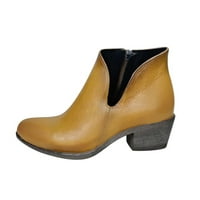 Čizme za gležnjeve kratke modne retro pete cipele sa zatvaračem za žene na patentnim zatvaračima