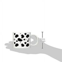 3Droza crno-bijela print krava, keramička krigla, 11-unca