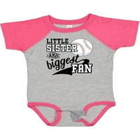 Inktastična mala sestra i najveći bejzbol navijački poklon dječaka za bebe ili dječja djevojaka