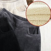 BAOCC ženske hlače modne žene plus veličina plus janjetina čvrsta boja vune corduroy labave hlače casual