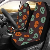 Set auto-sjedala pokriva u boji lubanja univerzalna auto prednja sjedala Zaštitni za auto, suv limuzina, kamion