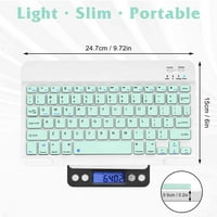 Punjiva Bluetooth tastatura i miš Combo Ultra Slim za iPad 9. i sve Bluetooth omogućeno Android PC-Teal