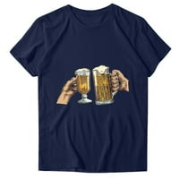 Žene ljeto pivo Ispiši majice Osnovni okrugli vrat Majice kratkih rukava Casual Comf Slim Fit Workout