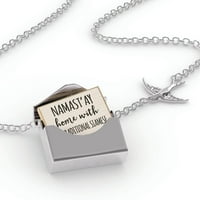 Ogrlica za zaključavanje Namast'ay Početna sa mojom tradicionalnom siamezom jednostavne izreke u srebrnom