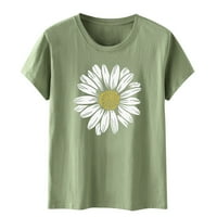 Hanzidakd Plus veličine za žene Ljetne vrhove za žene Žene Suncokret Ljeto Majica Plus size Labavi bluza