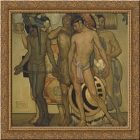 Nuestros Dioses Antiguos Gold Ornate Wood Framed Canvas Art by Saturnino Herran