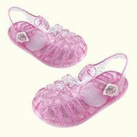 9-godišnje stanovi Mary Jane Dance party Sandale Cosplay cipele za djevojčice Toddler cipele za bebe djevojke slatke voće Jelly boje izdubljene neklizajuće mekane jedinice rimske sandale ružičaste