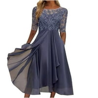 Ležerna haljina za žene Ljetni čaj dužine vez čipke čiffne haljine