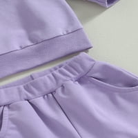 Biayxms Toddler Girl Boy Fall odjeća Kontrastna boja Dugih rukava Pola patentnih zatvarača vrhovi elastične strugove hlače odjeća