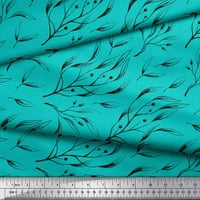 Soimoi Green Poly Georgette tkanina od lišća borovnice otiska šivaće tkanine široko