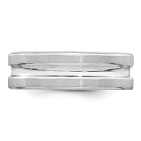 Bijeli sterling srebrni prsten za vjenčanje brušeno maštovito veličine 13