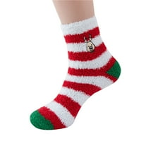 Topli božićni modni vjetrovitni tisak Srednja cijev čarape duge cijevi pamučne dame čarape planinarske čizme duge stripe čarape za žene