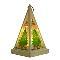 Annuirheih Božićni drveni blistavi toranjski privjesak za božićne scene ukrasi za zabavu