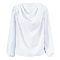 Ženska bluza Ruffle Folds V izrez Casual vrhovi Šifon košulja Labave Ležerne majice