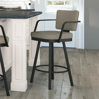 Amisco Thea 26.5 okretna stolica - bjelokosti i sivi poliester crni metal
