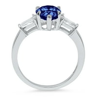2.3ct kruška rezana plava simulirana tanzanite 18k bijela zlatna godišnjica angažman kamena prstena