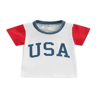 4. jula Dječji dječaci Djevojke majica za neovisnost Pismo labavi majica vrši majicu Toddler Patriotska odjeća