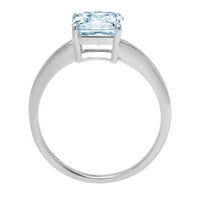 2.0ct Asscher rez prirodni švicarski plavi topaz 14k bijeli zlatni godišnjički zaručnički prsten veličine