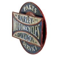 Harley-Davidson Dijelovi i servis Dvoomorni metalni zidni znak za nevolje - plava, Harley Davidson