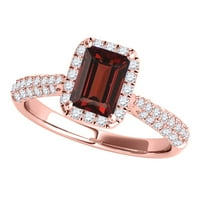 Prstenovi za žene 3. Karatni dijamant i smaragdni oblikovani granični prsten u obliku ruža 10k