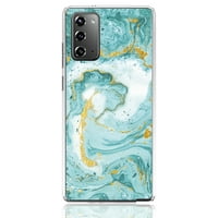 Samsung Galaxy Note 5g Case, ružičani Bling Glitter Sparkle laserski zeleni mramorni grafički modni