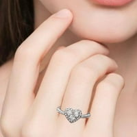 Wiueurtly prstenovi za tinejdžeri kreativni srčani zircon ring par suvenir poklon srčani prsten modni
