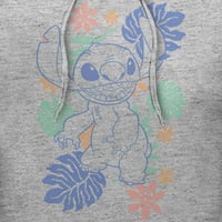 Muški lilo & Stitch šareni tropski cvjetovi povuku preko hoodie atletski heather medium