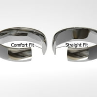 Titanium Kay Tungsten Carbide Diamond Comfort Fit Muški vjenčani prsten za vjenčanje SZ 7.5