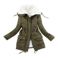 Autper Fashion Woman Fleece s dugim rukavima Zima Otvoreno Prednji labavi gornji odjeća Vjetrootporni