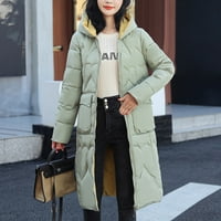 Ženski zimski kaput casual solid jakne džep s kapuljačom Reverzibilni habanje džepni patentni patentniji