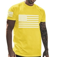 Košulje za muškarce Dan nezavisnosti Zastava Casual Soft Comfort tiskani okrugli vrat kratkih rukava